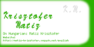 krisztofer matiz business card